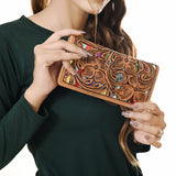 American Darling Wallet Hand Tooled Genuine Leather Women Bag Western Handbag Purse