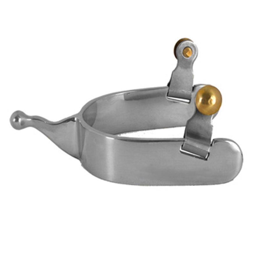 Silver metal spur with brass rowel - Uhorse