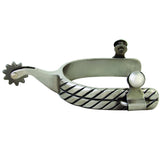Hilason Western Horse Riding Double Twisted Band Gorgeous Design Stainless Steel Solid Brass Rowel Spur