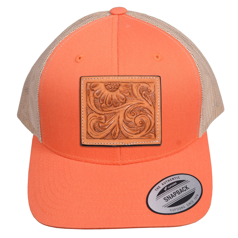 HILASON Classics Retro Trucker Cap With Mesh Back Orange and Khaki - Uhorse