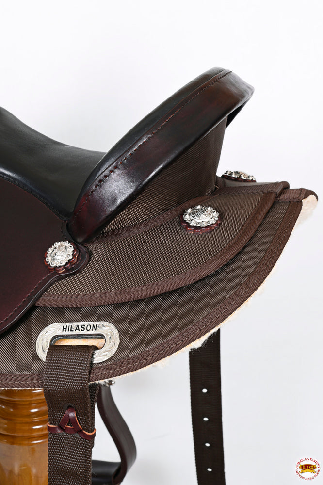 HILASON Western Child Horse Trail Show Saddle Synthetic Pleasure Riding Brown