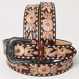 American Darling ADBLF236-L Beautifully Hand Tooled Genuine American Leather Belt Men and  Women