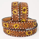 American Darling ADBLF237-L Beautifully Hand Tooled Genuine American Leather Belt Men and  Women