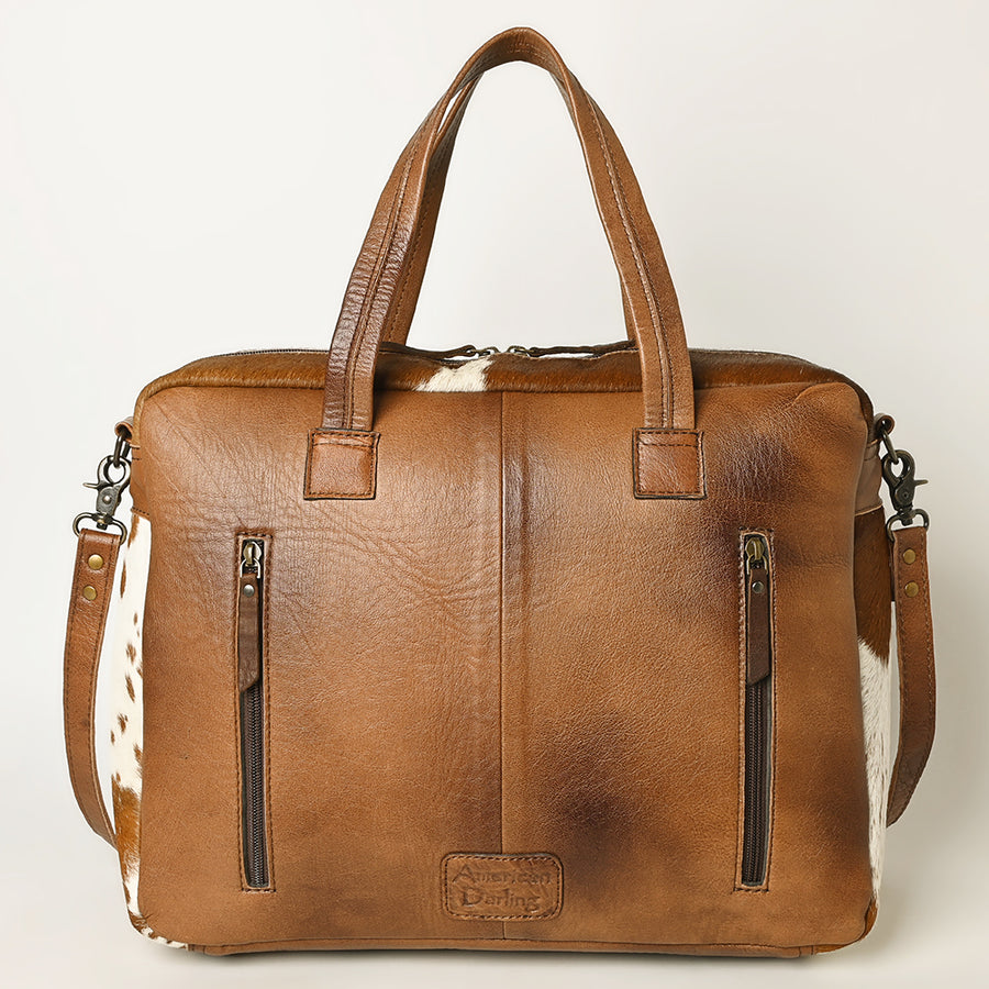American Darling Tote Bag, Western Genuine Leather Hair-On Cowhide Handcrafted Purse with YKK Zipper, 16in Wide