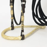 Hilason Western Horse Beautiful Noseband  Tack American Leather Rein with Bosal Set