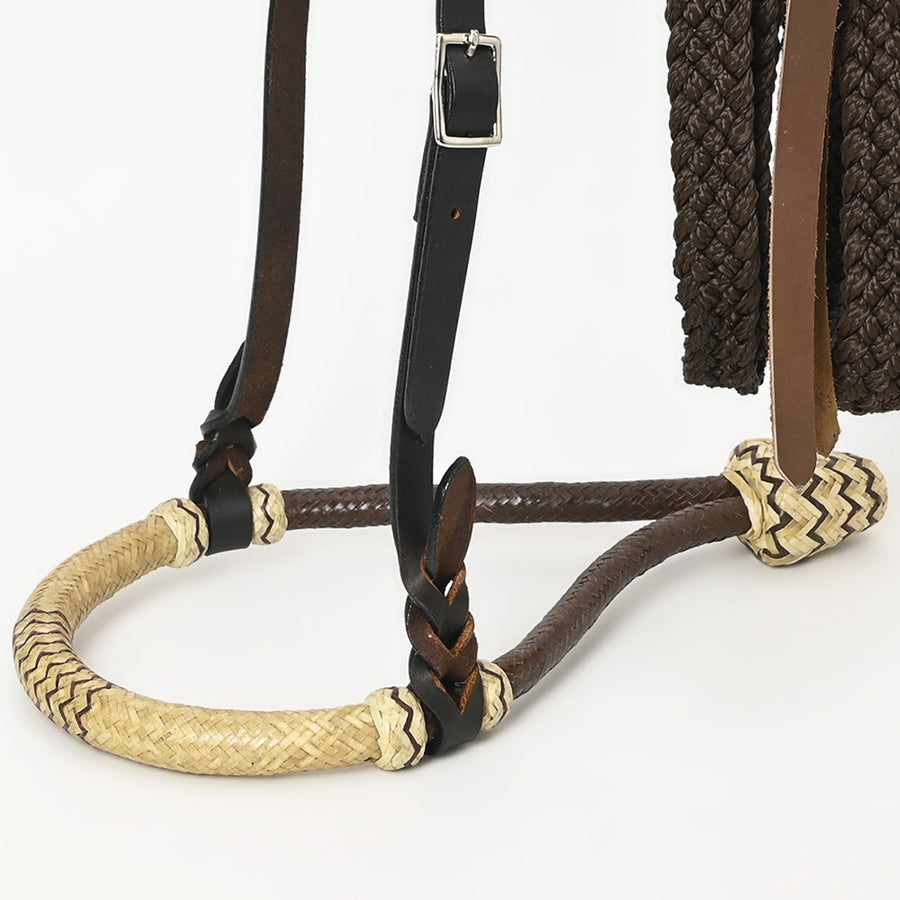 HILASON Western Horse Beautiful Noseband Tack Genuine Leather Reins with Bosal Set | Reins
