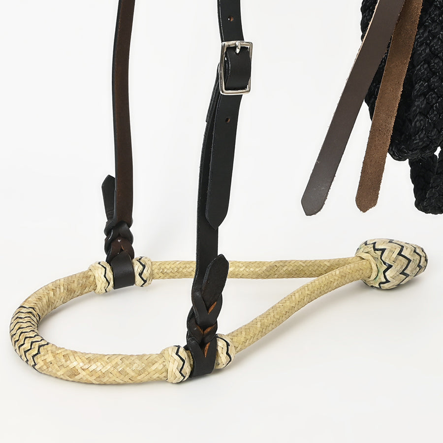 HILASON Western Horse Beautiful Noseband Tack Genuine Leather Reins with Bosal Set | Reins
