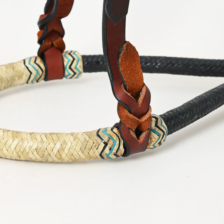 HILASON Western Horse Beautiful Noseband Tack Genuine Leather Reins with Bosal Set | Reins