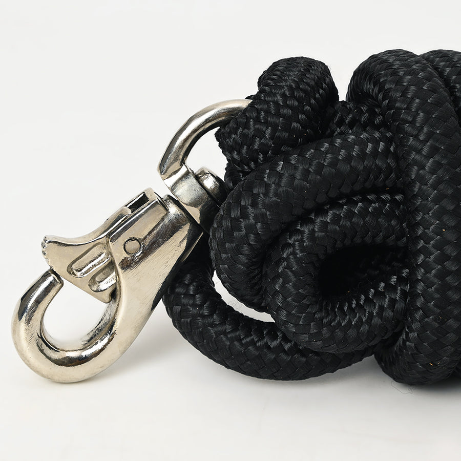 14 ft & 25 ft. Hilason Western Horse Nylon Lead Rope w/ snap and Latigo Ends Black & Brown | Lead Rope for Horses