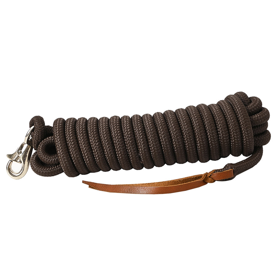 14 ft. Hilason Western Horse Nylon Lead Rope with snap and Latigo Ends Brown - Uhorse