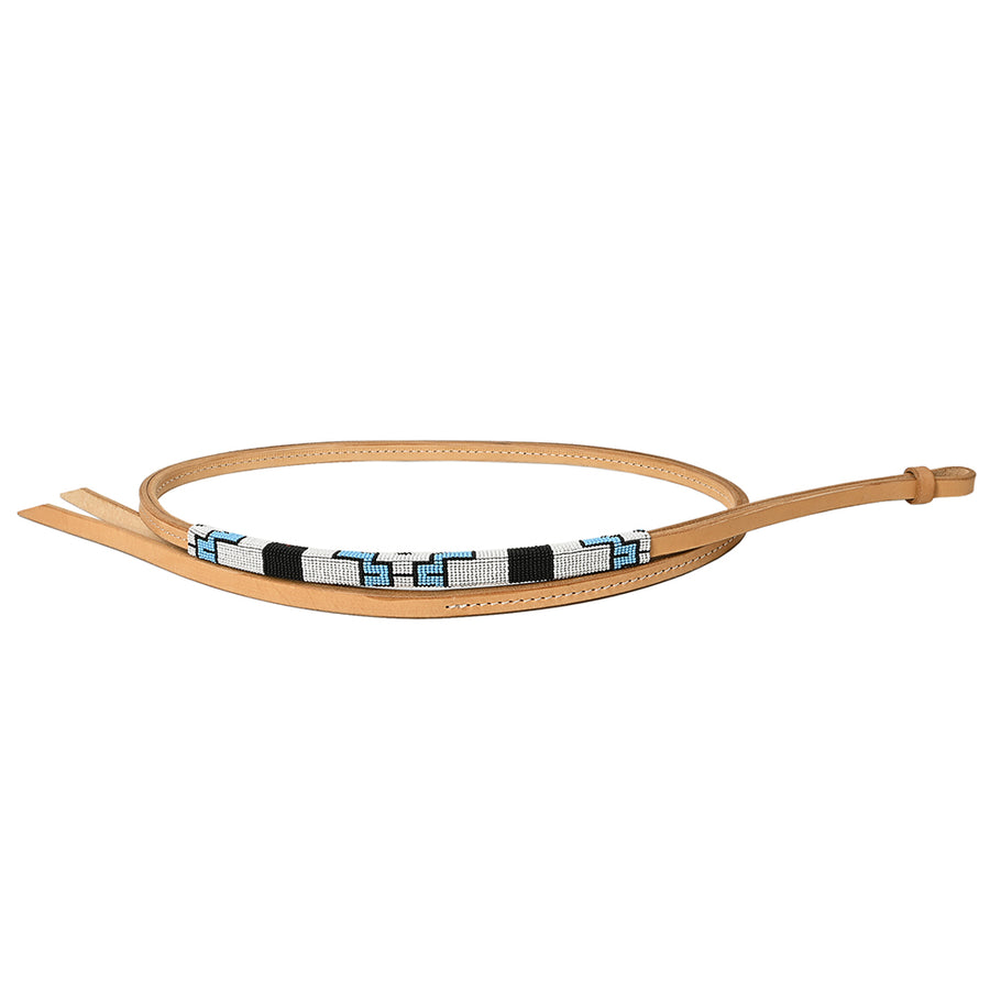 5 Ft Hilason Western Horse Beautiful Beaded Overlay American Leather Whip Tan - Uhorse