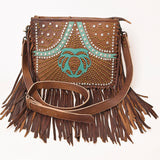 American Darling ADBG1322A Hand Tooled Hair-On Genuine Leather Women Bag Western Handbag Purse