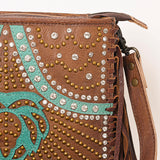 American Darling ADBG1322A Hand Tooled Hair-On Genuine Leather Women Bag Western Handbag Purse