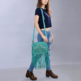 American Darling ADBG1322A Hand Tooled Hair-On Genuine Leather Women Bag Western Handbag Purse