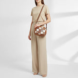 American Darling Western Leather Crossbody Bag with Hair-On Cowhide Patchwork, Genuine Leather Build & Hand-Tooled Floral Accents for Everyday Style