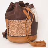 American Darling Bucket Hand Tooled Hair On Genuine Leather Women Bag Western Handbag Purse