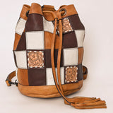 American Darling Bucket Hand Tooled Hair On Genuine Leather Women Bag Western Handbag Purse