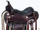 Hilason Western Horse Kids Youth Children Trail Genuine Leather Saddle Dark Brown