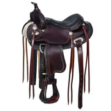 Hilason Western Horse Kids Youth Children Trail Genuine Leather Saddle Dark Brown