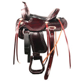 Hilason W. H. Kids Youth Children Trail Genuine Leather Saddle Dark Brown by Hilason – Cowboy and equestrian accessories