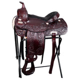 HILASON Western Horse Draft Trail Pleasure American Leather Saddle Brown