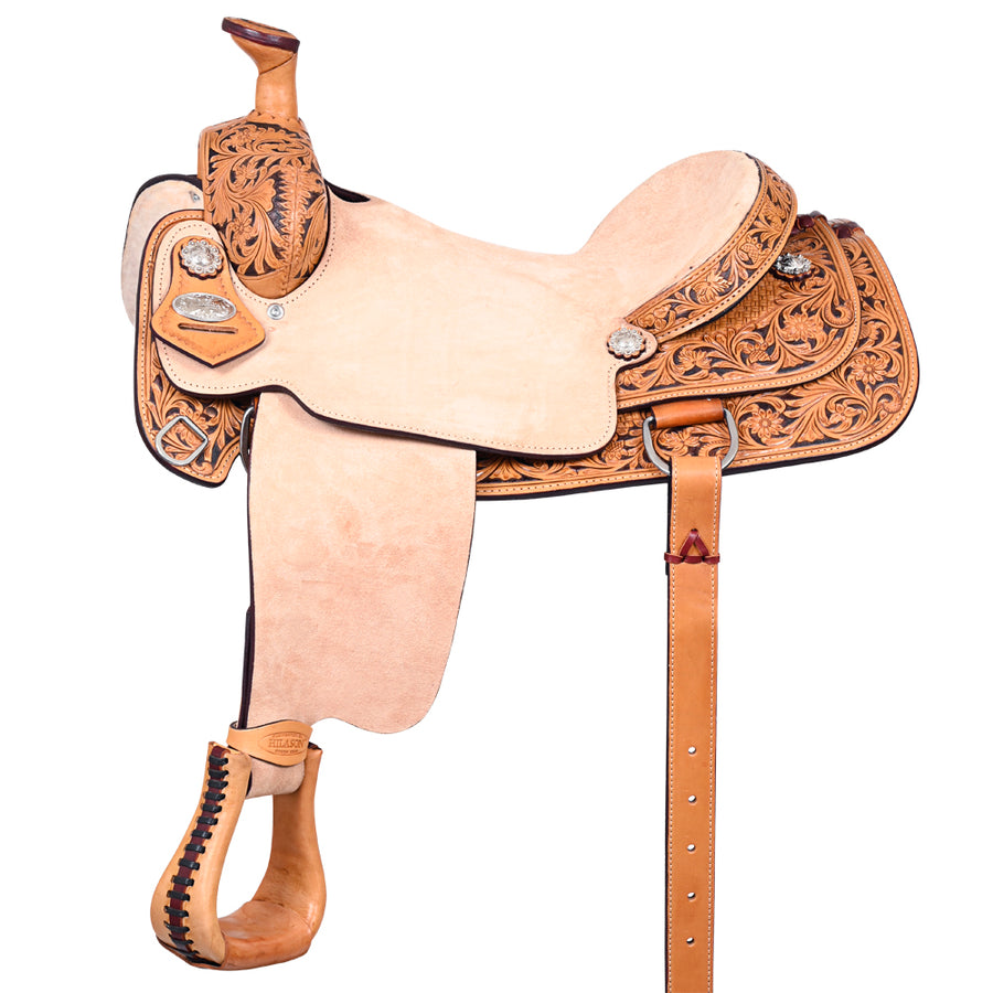 HILASON Western Horse roping Trail pleasure American Leather Saddle Tan - Uhorse