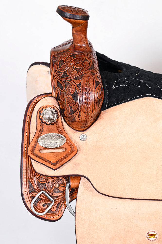 HILASON Western Horse Trail Pleasure American Leather Saddle Tan