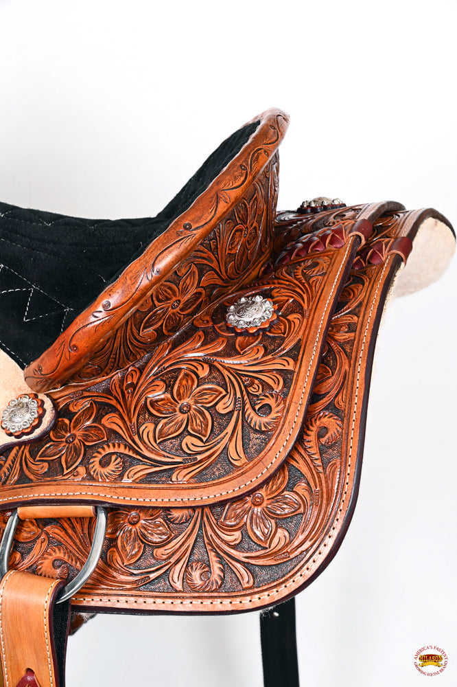 HILASON Western Horse Trail Pleasure American Leather Saddle Tan