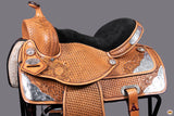 15 In HILASON Western Horse Treeless Saddle Genuine Leather Trail Tan