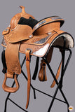 15 In HILASON Western Horse Treeless Saddle Genuine Leather Trail Tan