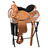 15 In HILASON Western Horse Treeless Saddle Genuine Leather Trail Tan