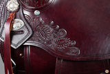 15 In HILASON Western Horse Treeless Saddle Genuine Leather Trail Dark Brown