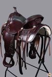 15 In HILASON Western Horse Treeless Saddle Genuine Leather Trail Dark Brown