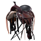 15 In HILASON Western Horse Saddle Genuine Leather Flex Tree Trail & Pleasure