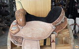 Hilason Western Horse Flex Tree Floral Barrel Trail  Hand Tooled American Leather Saddle Tan