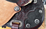 Hilason Western Horse Flex Tree Trail Barrel Genuine Leather Saddle Brown