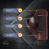 American Tanner Hand Made Leather IWB Holster Fits Glock 42 Kahr CM9 MK9 P9 Sig P365 Ruger LC9 LC9s Springfield Hellcat & More