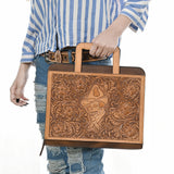 American Darling Briefcase Hand Tooled Genuine Leather Women Bag Western Handbag Purse