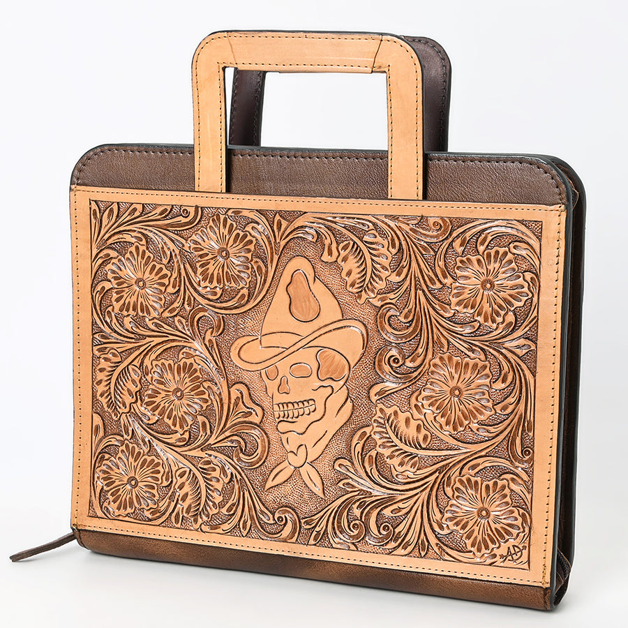 American Darling Western Hand Tooled Leather Briefcase Bag Genuine Leather - Uhorse