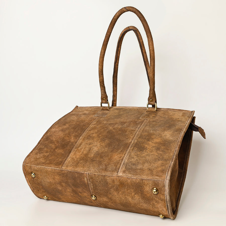 American Darling Western Leather Tote Bag - Eco-Friendly Vegetable Tanned Full Grain Leather Everyday Purse with YKK Zipper
