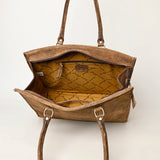 American Darling Western Leather Tote Bag - Eco-Friendly Vegetable Tanned Full Grain Leather Everyday Purse with YKK Zipper