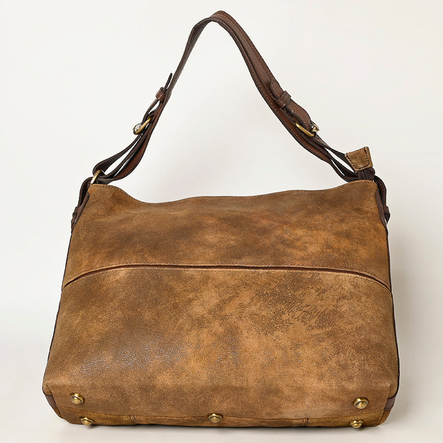 American Darling Western Leather Hobo Bag - Eco-Friendly Vegetable Tanned Full Grain Leather Everyday Purse with YKK Zipper