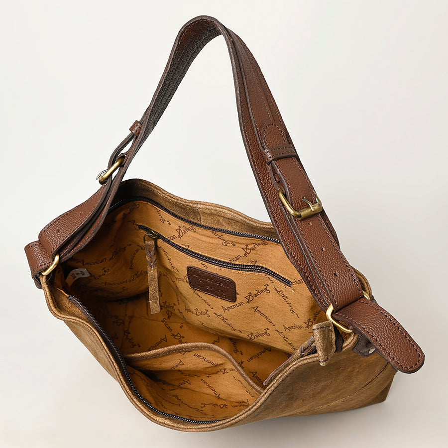 American Darling Western Leather Hobo Bag - Eco-Friendly Vegetable Tanned Full Grain Leather Everyday Purse with YKK Zipper