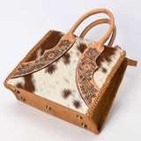 American Darling Tote Hand Tooled Hair On Genuine Leather Women Bag Western Handbag Purse