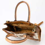 American Darling Adbga488 Tote Hand Tooled Hair-On Genuine Leather Women Bag Western Handbag Purse