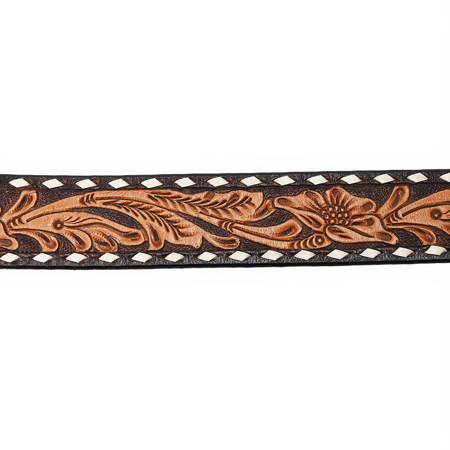 American Darling Beautifully Hand Tooled Brown Genuine Leather Apparel Belt Men and Women