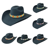 HILASON Beaded  American Style Western Cowgirl Handmade Hatband Tan