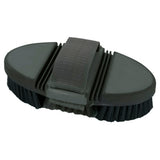 Hilason Plastic Body Brush for Horses, 7.25 x 3.75 Inch Horse Grooming Brush with Stiff Bristles & Comfortable Grip - Black