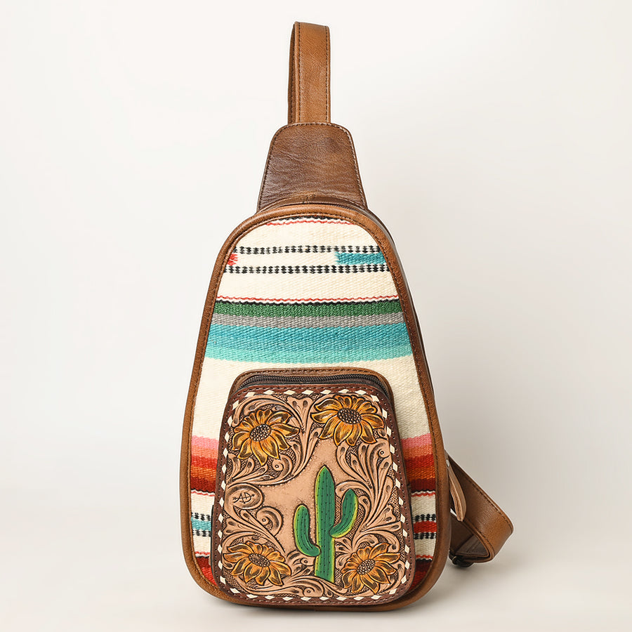 American Darling Sling Hand Tooled Hair-On Genuine Leather Western Women Bag |Sling | for