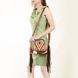 American Darling Briefcase Saddle Blanket Hair On Genuine Leather women bag western handbag purse